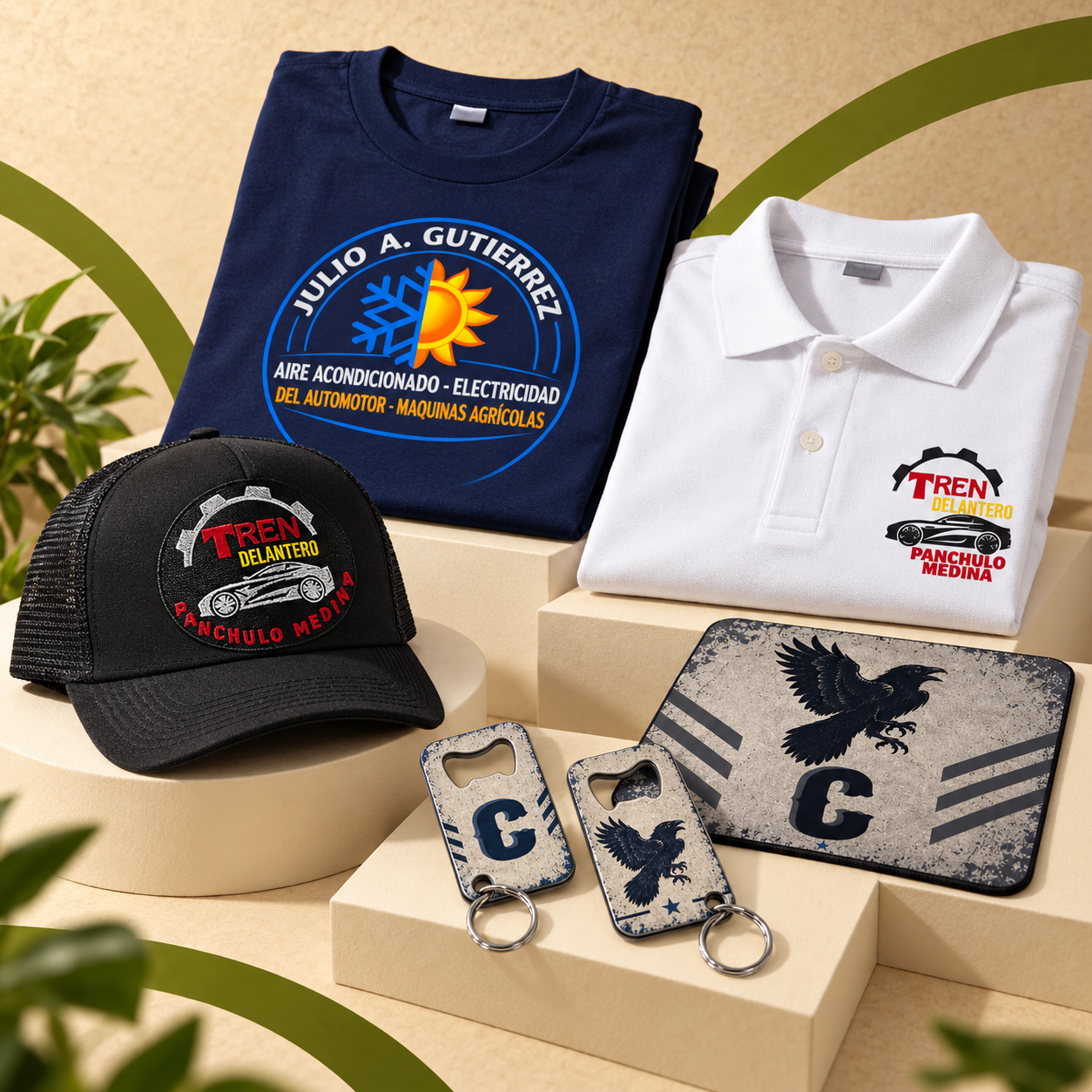 Remeras, chombas, gorras, llaveros y mouse pads personalizados